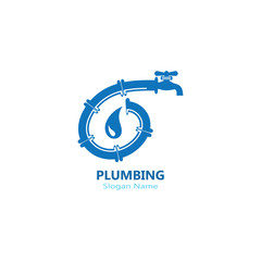 Plumbing logo vector template illustration icon design