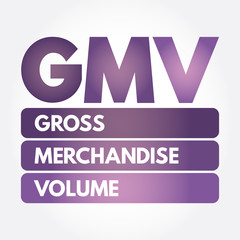 GMV - Gross Merchandise Volume acronym, business concept background