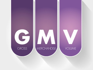 GMV - Gross Merchandise Volume acronym, business concept background