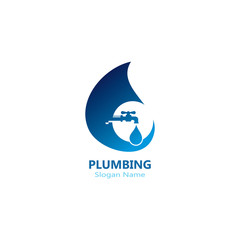 Plumbing logo vector template illustration icon design