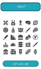 Modern Simple Set of meat Vector filled Icons