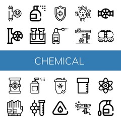 Set of chemical icons