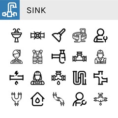 Set of sink icons