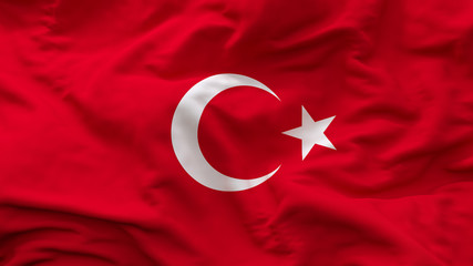 Turkey national Flag textile cloth fabric waving on the top 