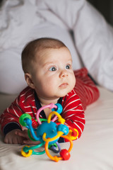 Close up portrait, newborn baby boy