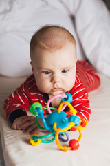 Close up portrait, newborn baby boy