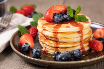 Pancakes with fresh berry