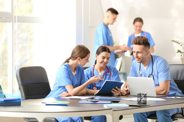 Fototapeta premium Group of students at medical university