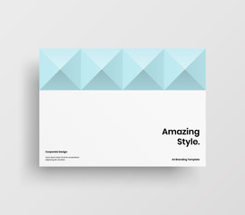 Creative business presentation vector A4 horizontal orientation front page mock up. Modern corporate report cover abstract geometric illustration design layout. Company identity brochure template.