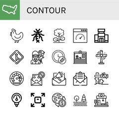 Set of contour icons
