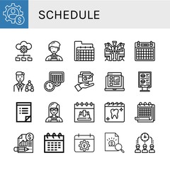 schedule simple icons set