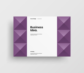 Fototapeta premium Creative business presentation vector A4 horizontal orientation front page mock up. Modern corporate report cover abstract geometric illustration design layout. Company identity brochure template.