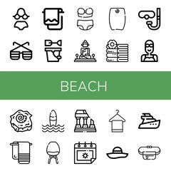 beach icon set