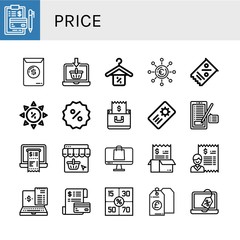 price simple icons set