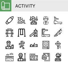 activity simple icons set