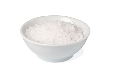 Obraz na płótnie Canvas bowl of salt on white background