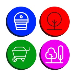 botany simple icons set