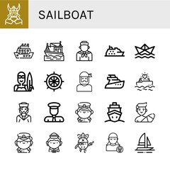 sailboat simple icons set