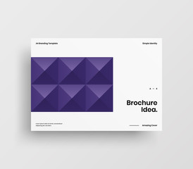 Creative business presentation vector A4 horizontal orientation front page mock up. Modern corporate report cover abstract geometric illustration design layout. Company identity brochure template.