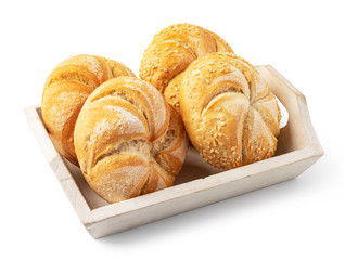 Tasty fresh buns with sesame seeds