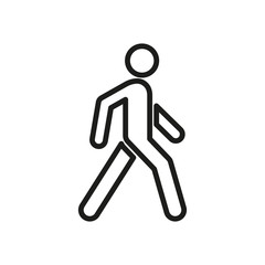 The icon of a walking person. Simple linear vector illustration