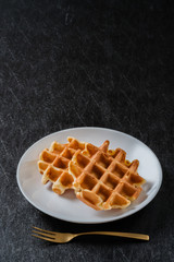 ワッフル Waffles of Dutch, French and Belgian foods
