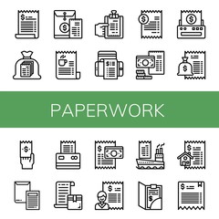 paperwork simple icons set