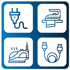 wire simple icons set