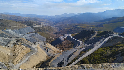 Slate mining operations in La Baña, León, Spain