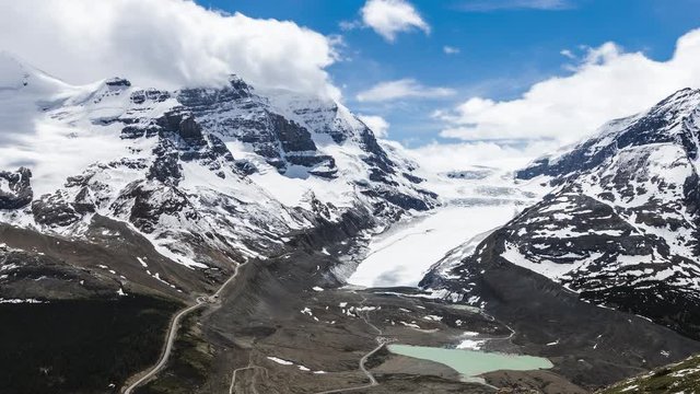 Summer Glacier Tours On Athabasca Glacier Timelapse 8K Timelapse