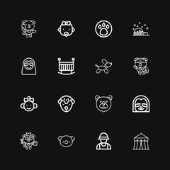 Editable 16 bear icons for web and mobile