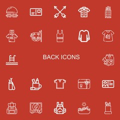 Editable 22 back icons for web and mobile