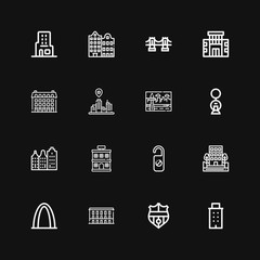 Editable 16 skyscraper icons for web and mobile