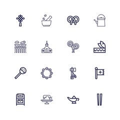 Editable 16 traditional icons for web and mobile