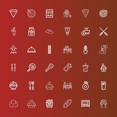 Editable 36 dinner icons for web and mobile
