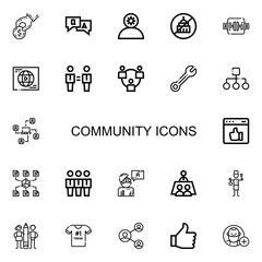 Editable 22 community icons for web and mobile