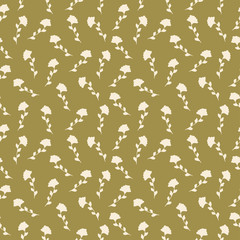 Seamless background with hand-drawn floral pattern. It can be used for decoration of textile, paper and other surfaces.