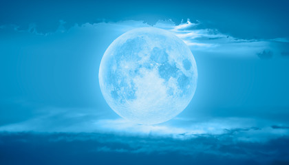 Night sky with moon in the clouds 