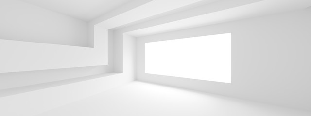 White Empty Room. Minimal Architecture Background