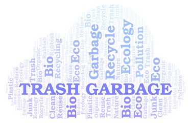 Trash Garbage word cloud.