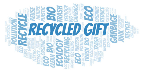 Fototapeta premium Recycled Gift word cloud.