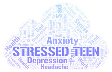 Obraz premium Stressed Teen word cloud.