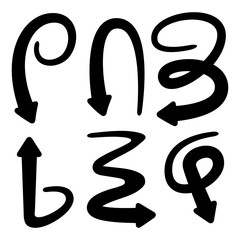 black curved arrows set cursor vector