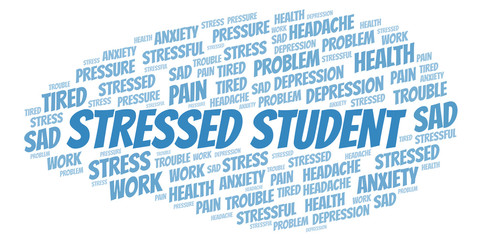 Fototapeta premium Stressed Student word cloud.
