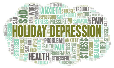 Fototapeta premium Holiday Depression word cloud.