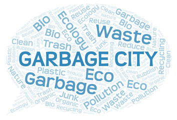 Obraz premium Garbage City word cloud.