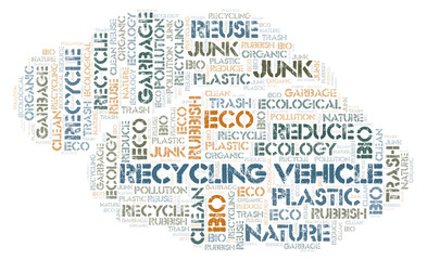 Recycling Vehicle word cloud.