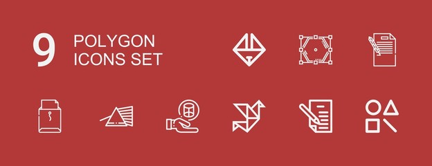 Editable 9 polygon icons for web and mobile