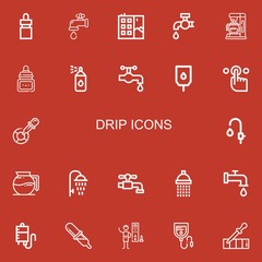 Editable 22 drip icons for web and mobile