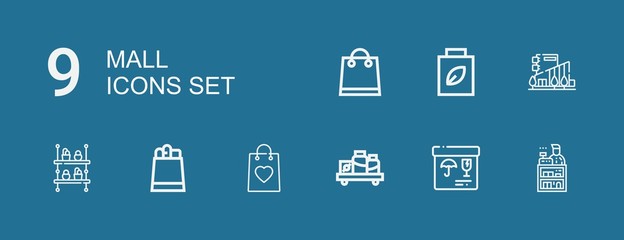 Editable 9 mall icons for web and mobile
